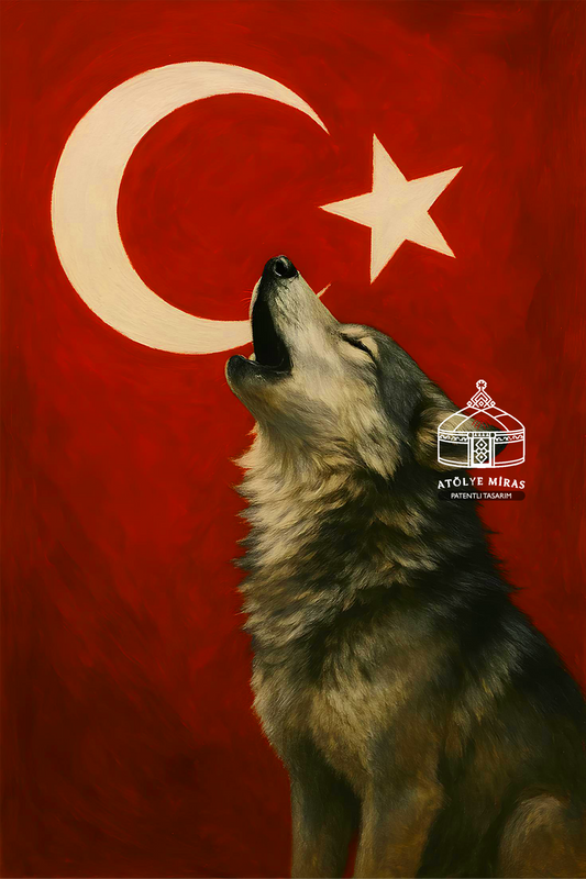 Uluyan Bozkurt ve Ay Yıldız Tasarımlı Duvar Halısı